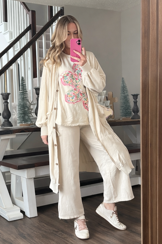 Mineral Wash French Terry Oversized Cardigan