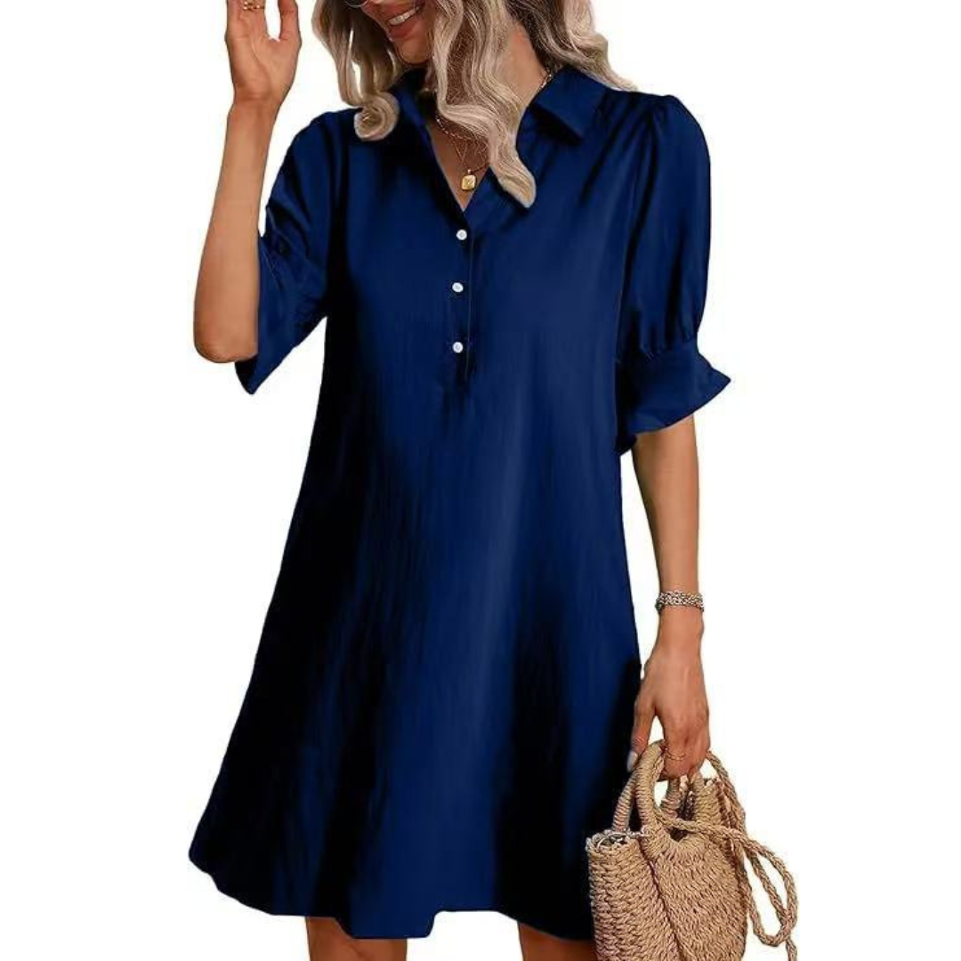Franchesca | Casual Button Down Shirt Dress
