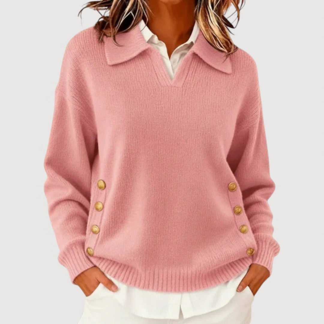 AIRA | Comfortable Button Sweater