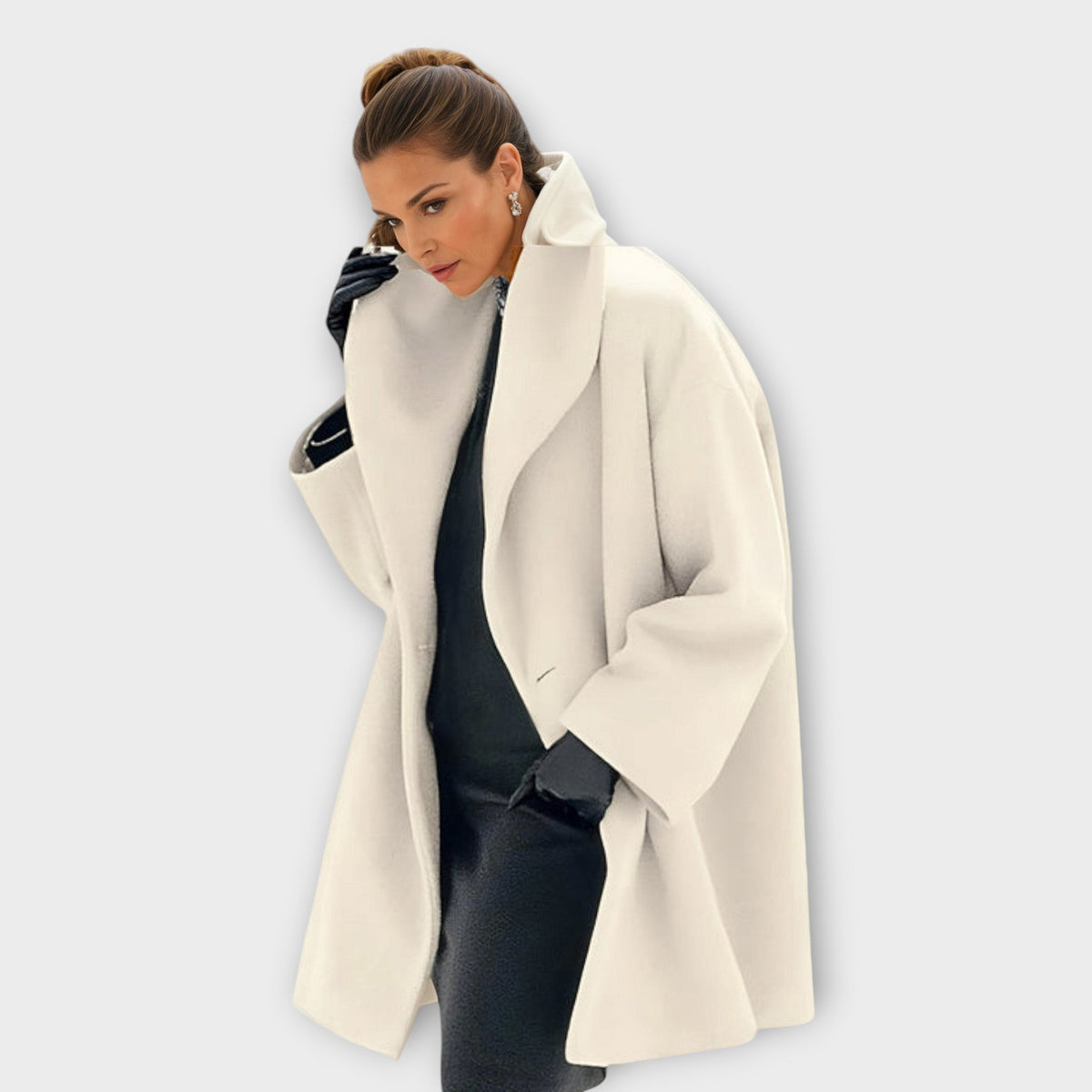 Jane | Women's Oversized Mid-Length Coat with Shawl Collar