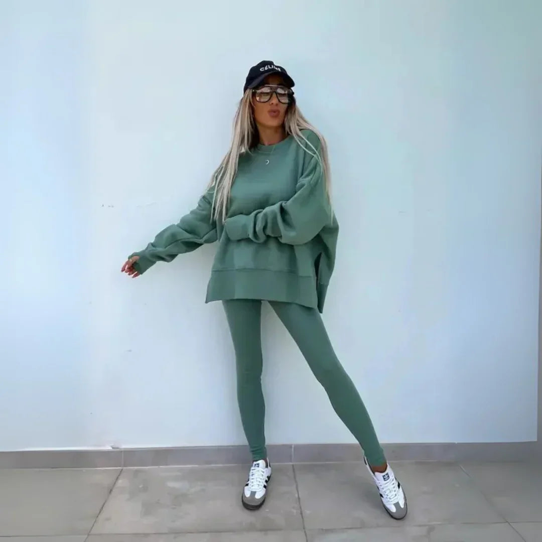 Yachi | Casual Long Sleeve Sweatshirt and Pants Set