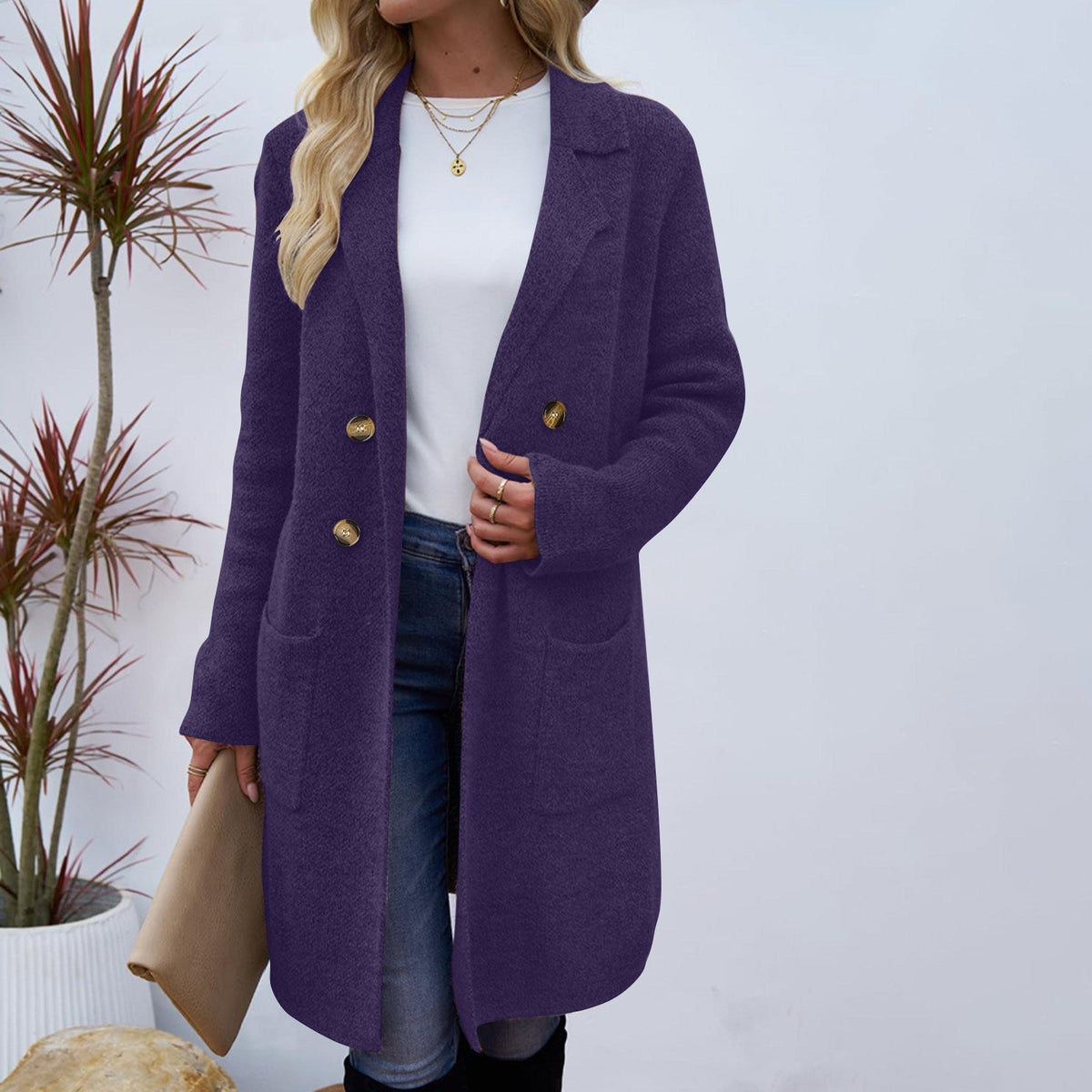 Zaheka | Casual Long Sleeve Mid Length Coat