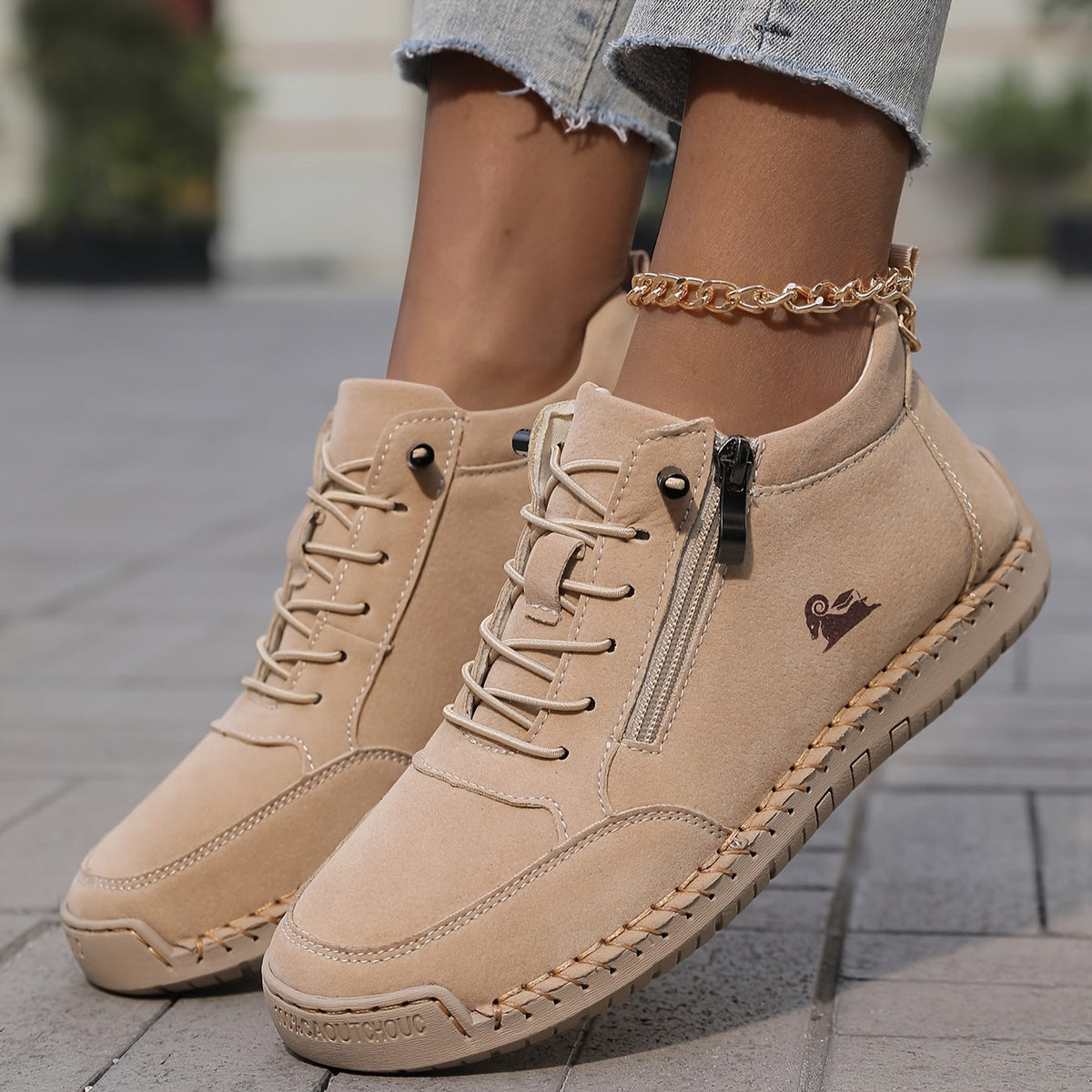 LunaStep | Orthopaedic Women's Lace-Up Sneaker Boots with Side Zip