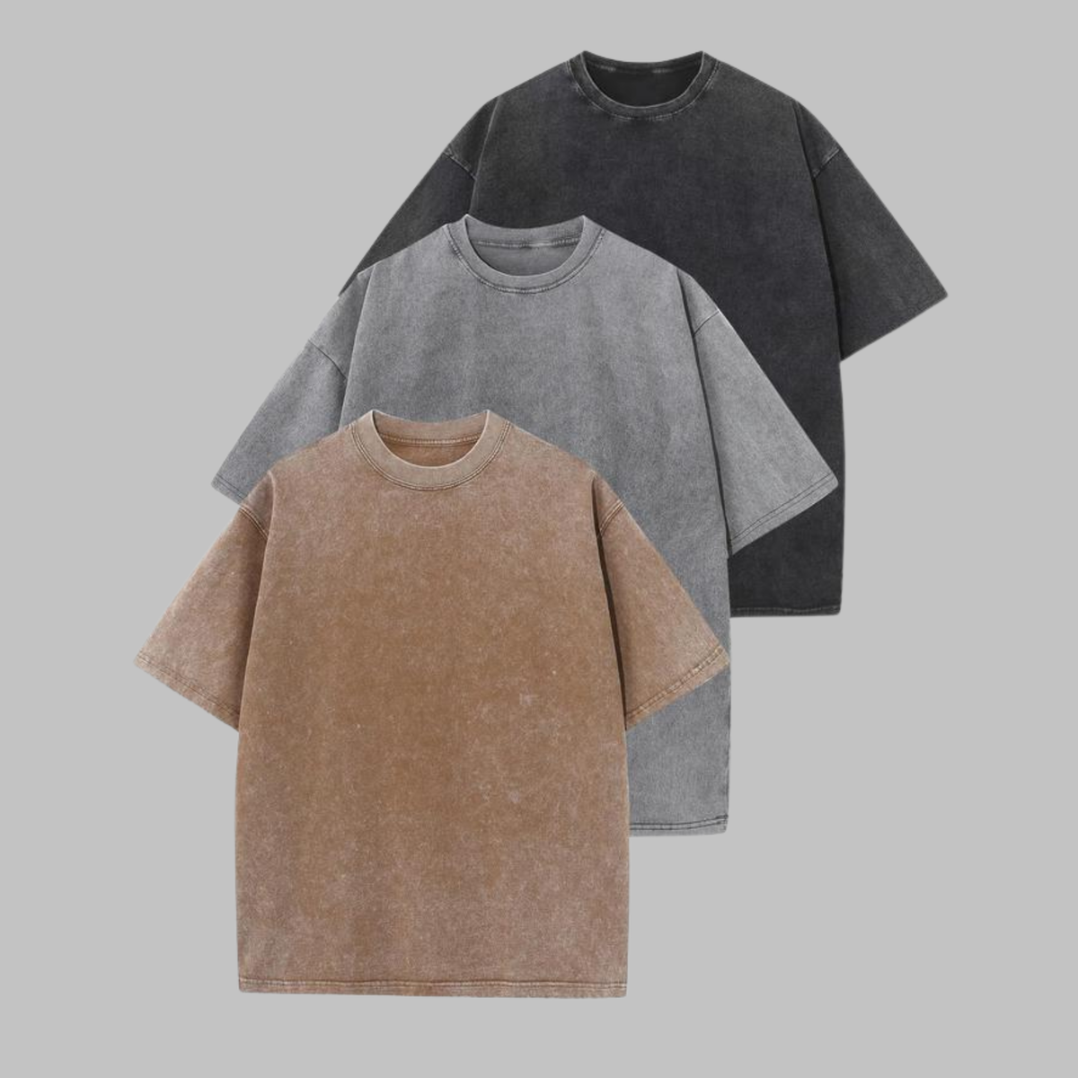 Afina | Casual Oversized Wash Crew Neck Unisex Shirt