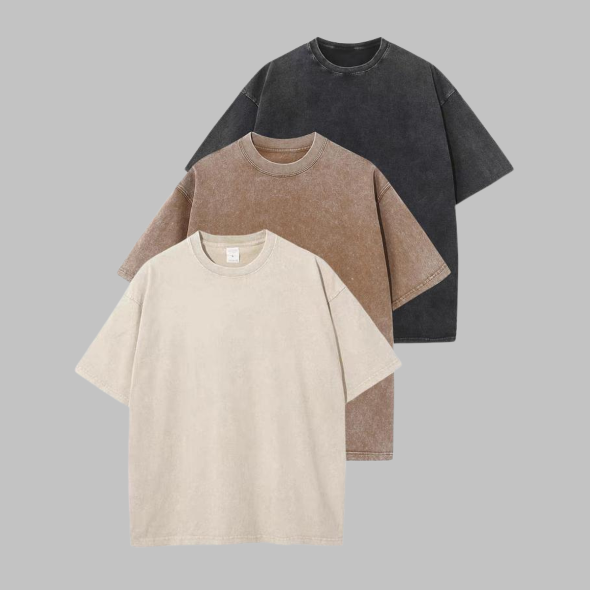 Afina | Casual Oversized Wash Crew Neck Unisex Shirt