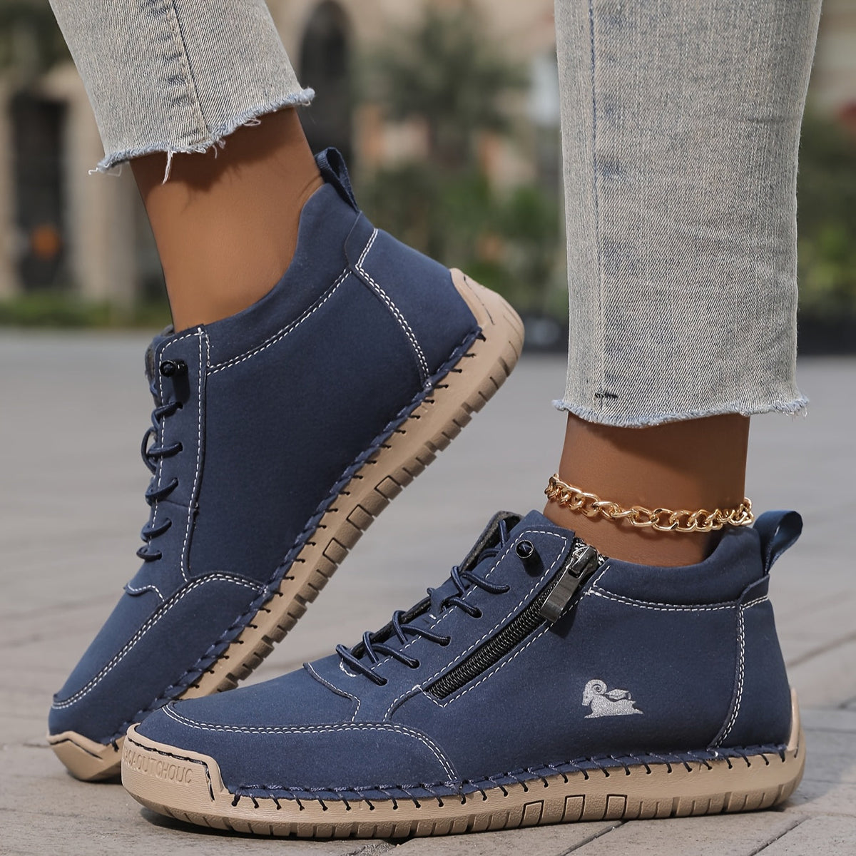 LunaStep | Orthopaedic Women's Lace-Up Sneaker Boots with Side Zip