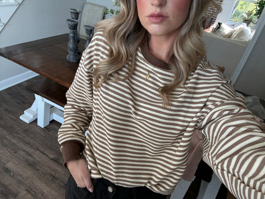Brown Striped Sweater