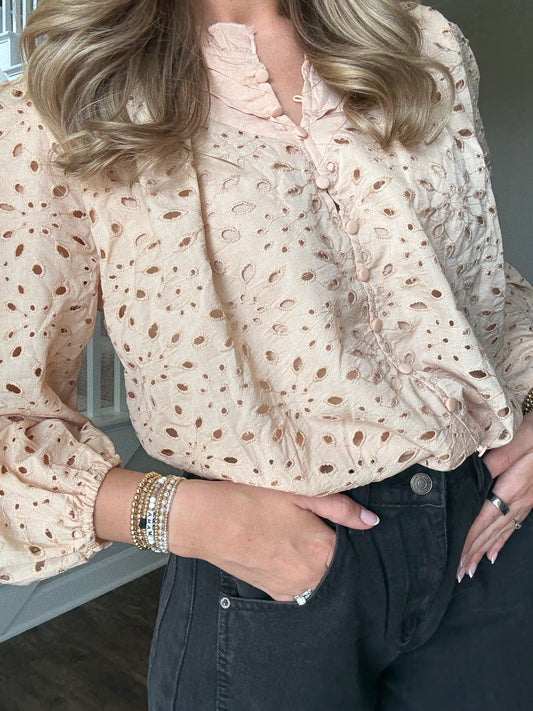 Cream Floral Blouse