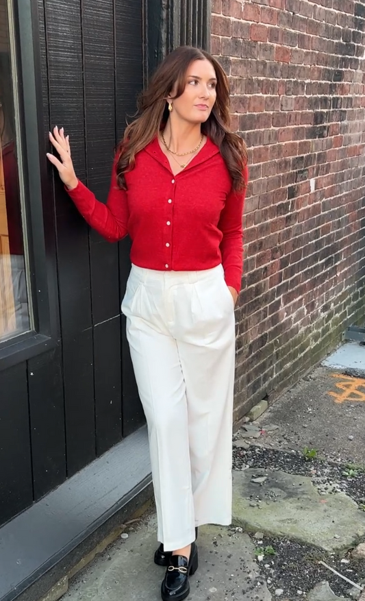 IVORY LINEN FULL LENGTH PANT (double lined)