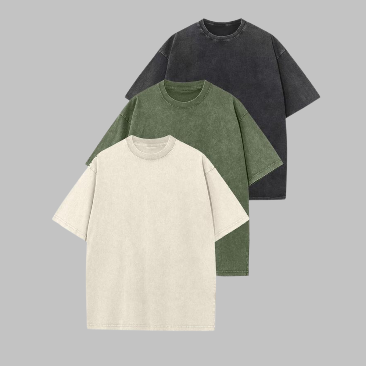 Afina | Casual Oversized Wash Crew Neck Unisex Shirt