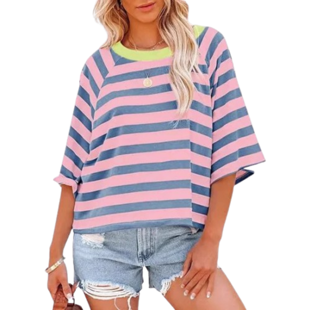 Ruth | Trendy Loose Fit Summer Crewneck Top
