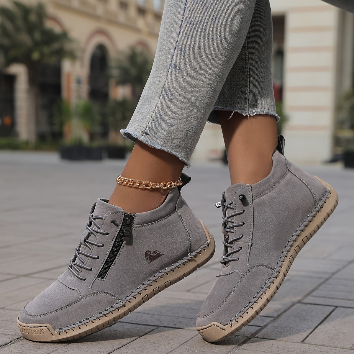 LunaStep | Orthopaedic Women's Lace-Up Sneaker Boots with Side Zip