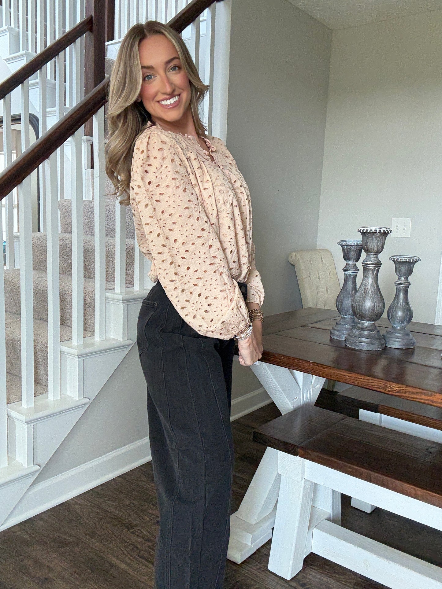 Cream Floral Blouse