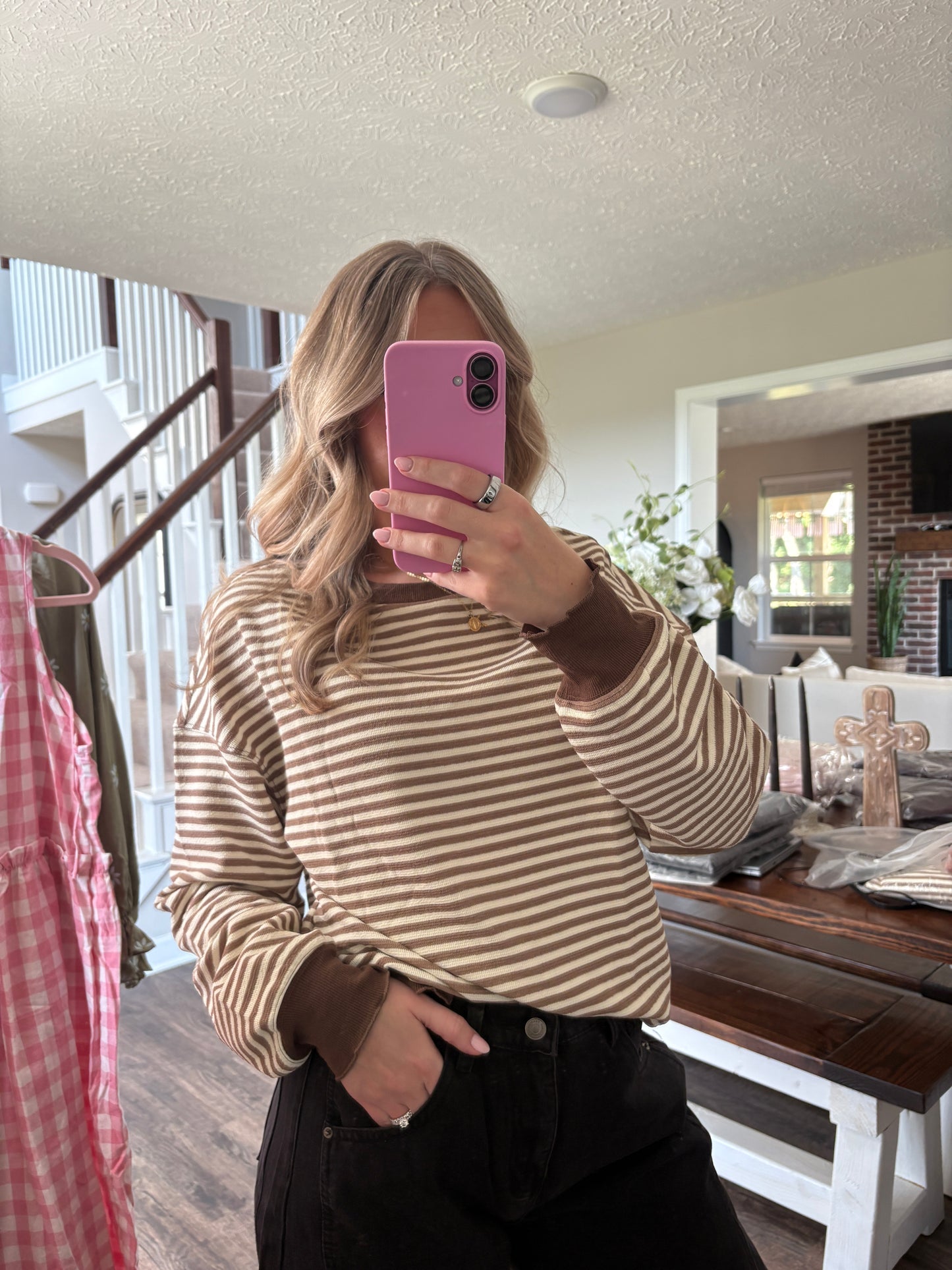Brown Striped Sweater