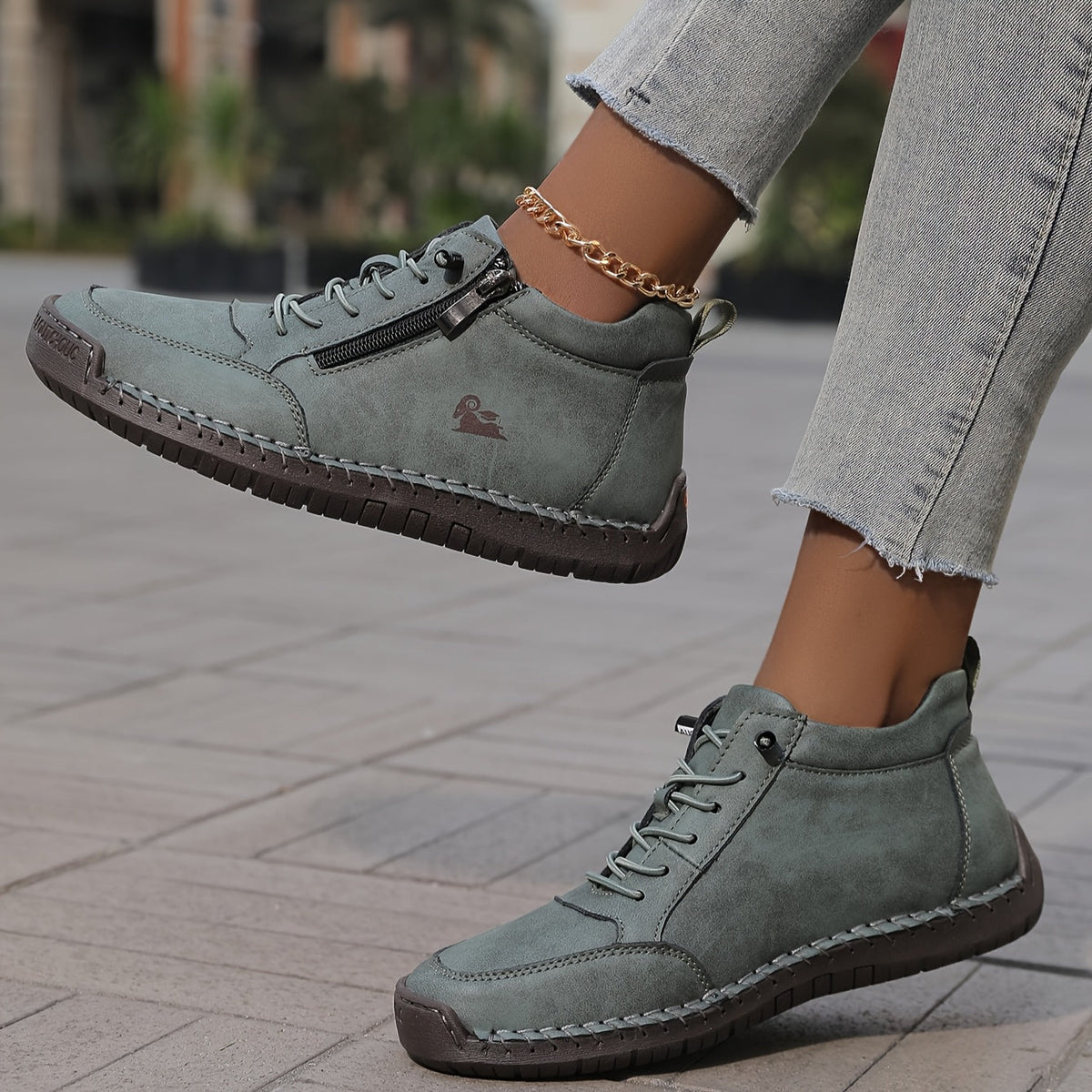 LunaStep | Orthopaedic Women's Lace-Up Sneaker Boots with Side Zip