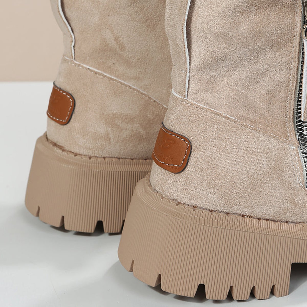 Women's Faux Suede Ankle Boots – Fleece-Lined Platform Snow Boot