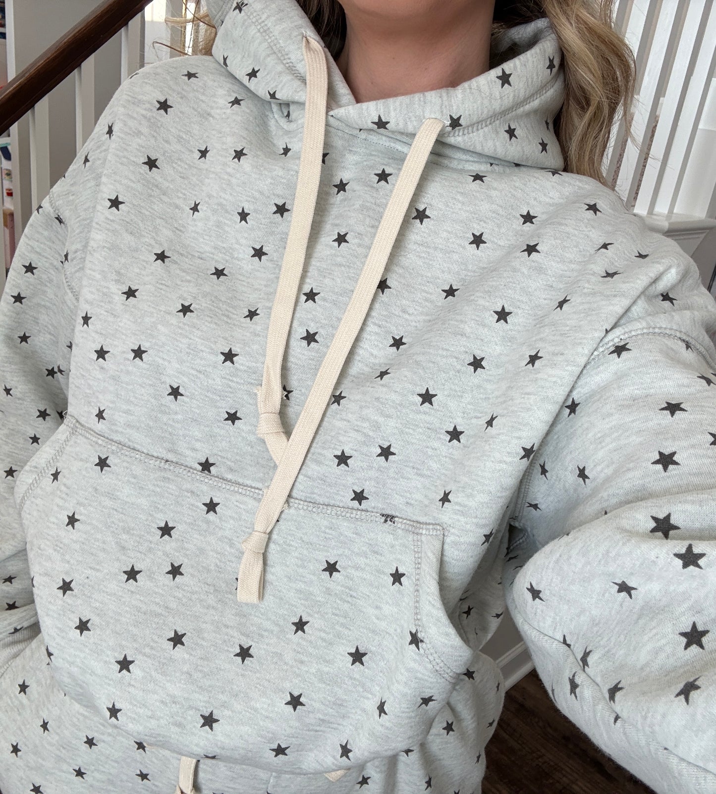 Heather Grey Star Hoodie