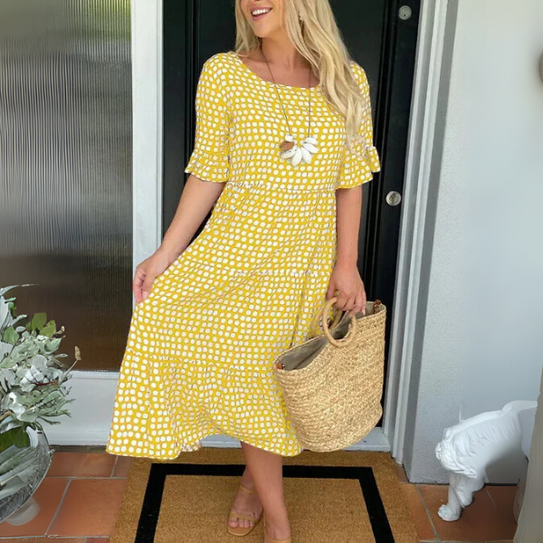Aisha | Relaxed Tiered Midi Dress