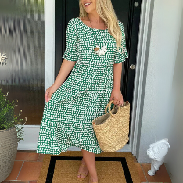 Aisha | Relaxed Tiered Midi Dress