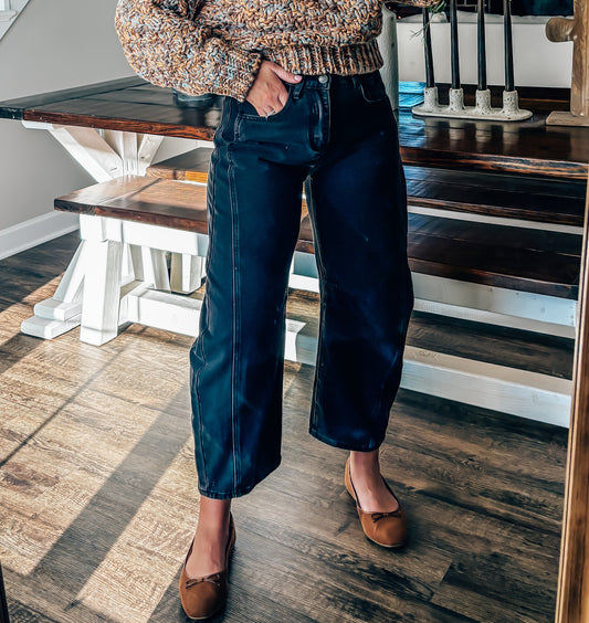 RESTOCK Black Barrel Jeans