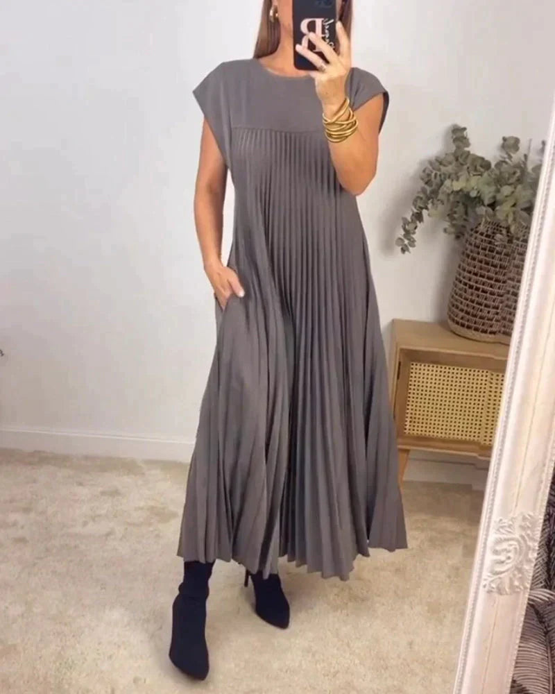 Elena | Flattering Pleated Midi Dress