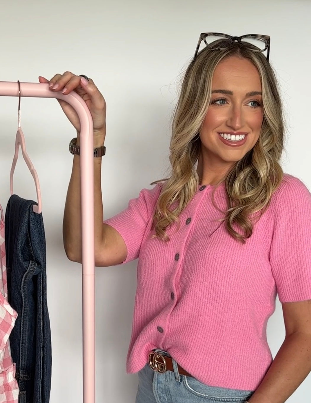 Pink Short-sleeve Sweater