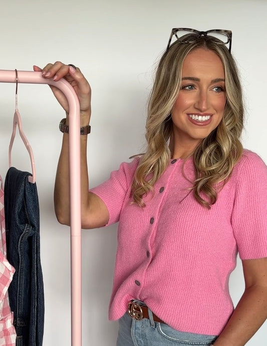 Pink Short-sleeve Sweater