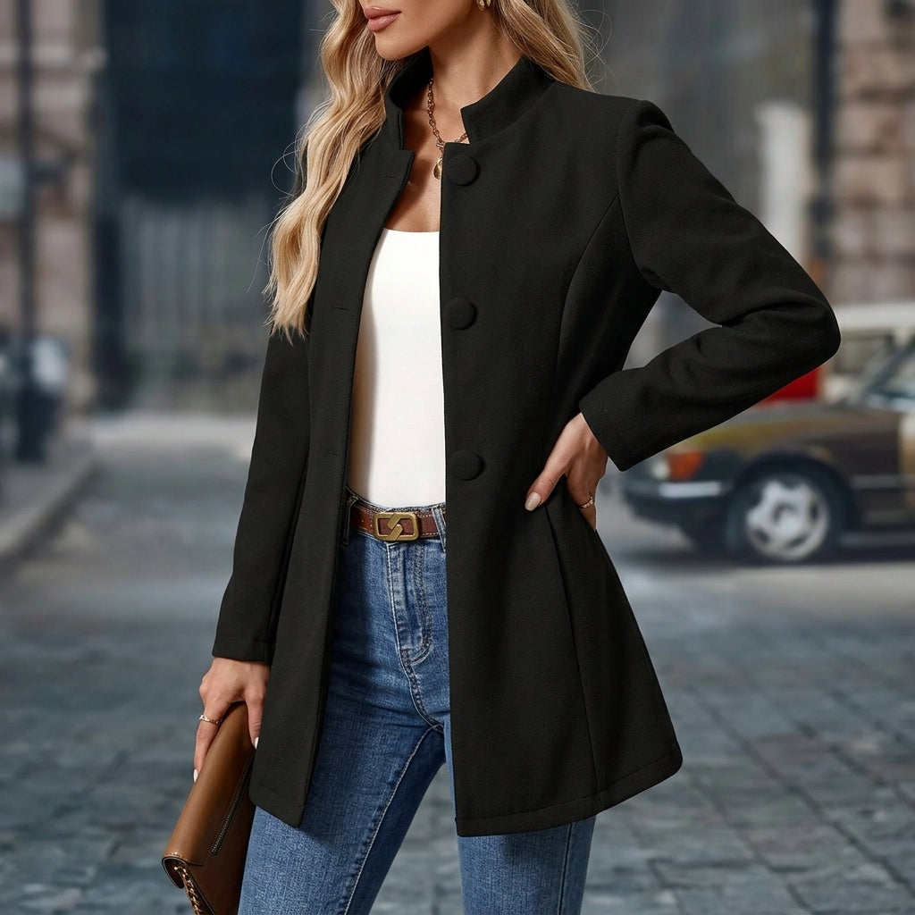 Lisa | Women’s Collar Button Front Coat