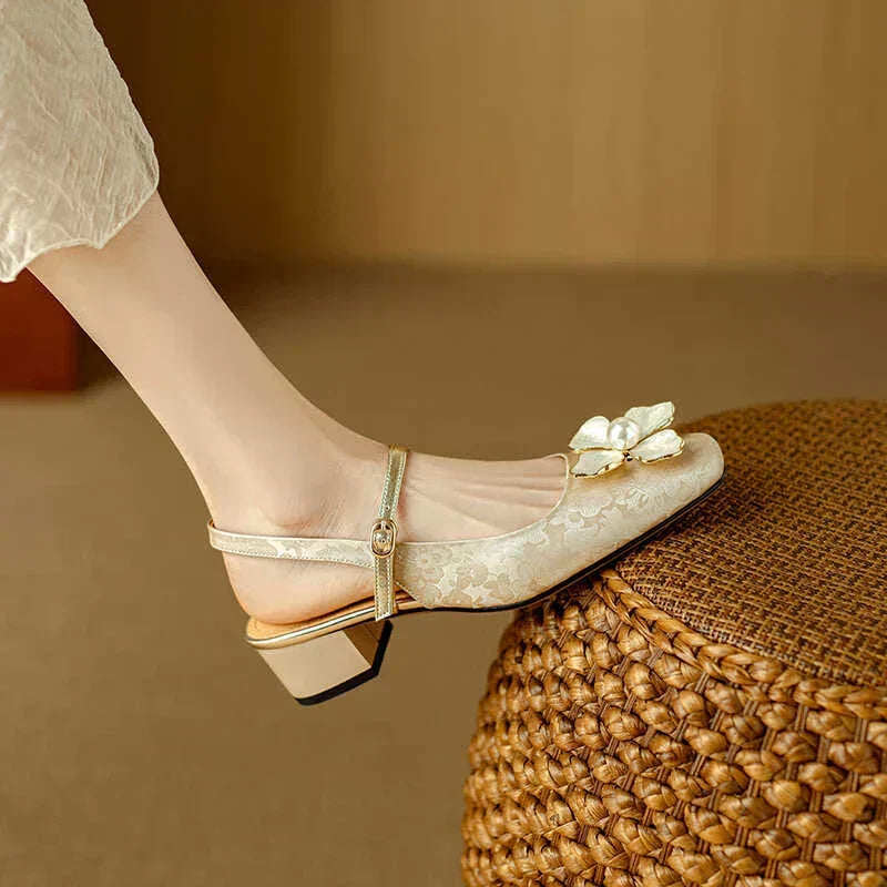 Genine | Elegant Slingback Low Heels