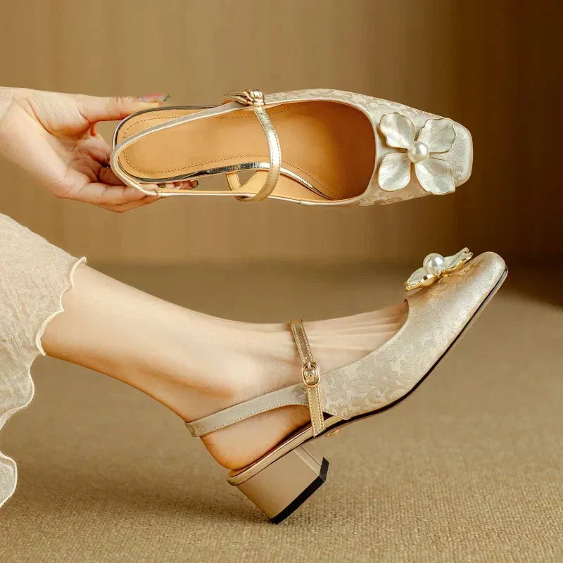 Genine | Elegant Slingback Low Heels