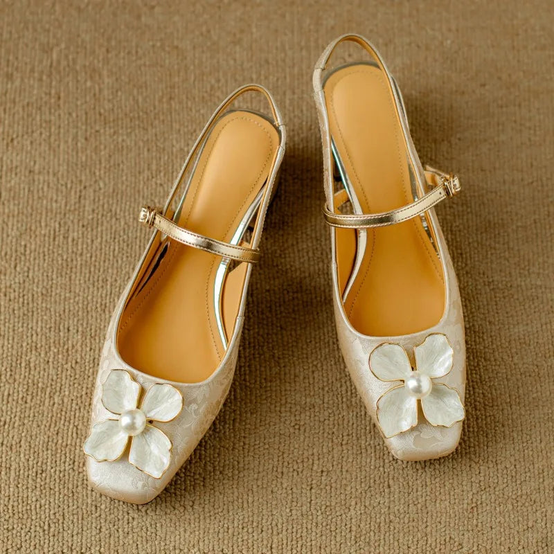 Genine | Elegant Slingback Low Heels