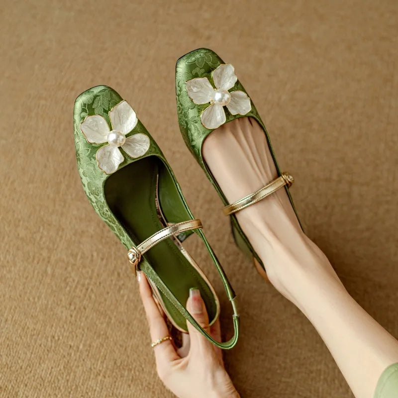 Genine | Elegant Slingback Low Heels