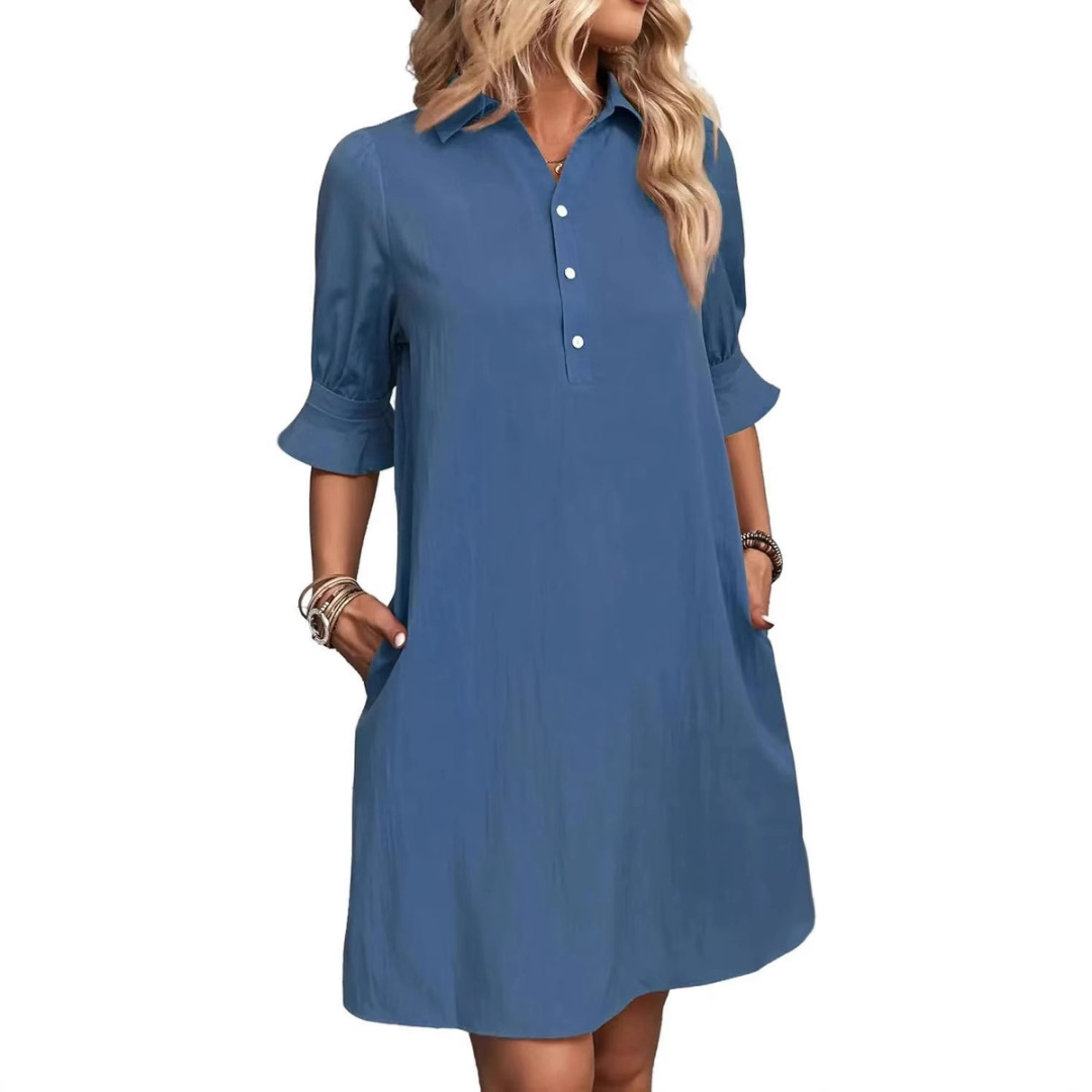 Franchesca | Casual Button Down Shirt Dress