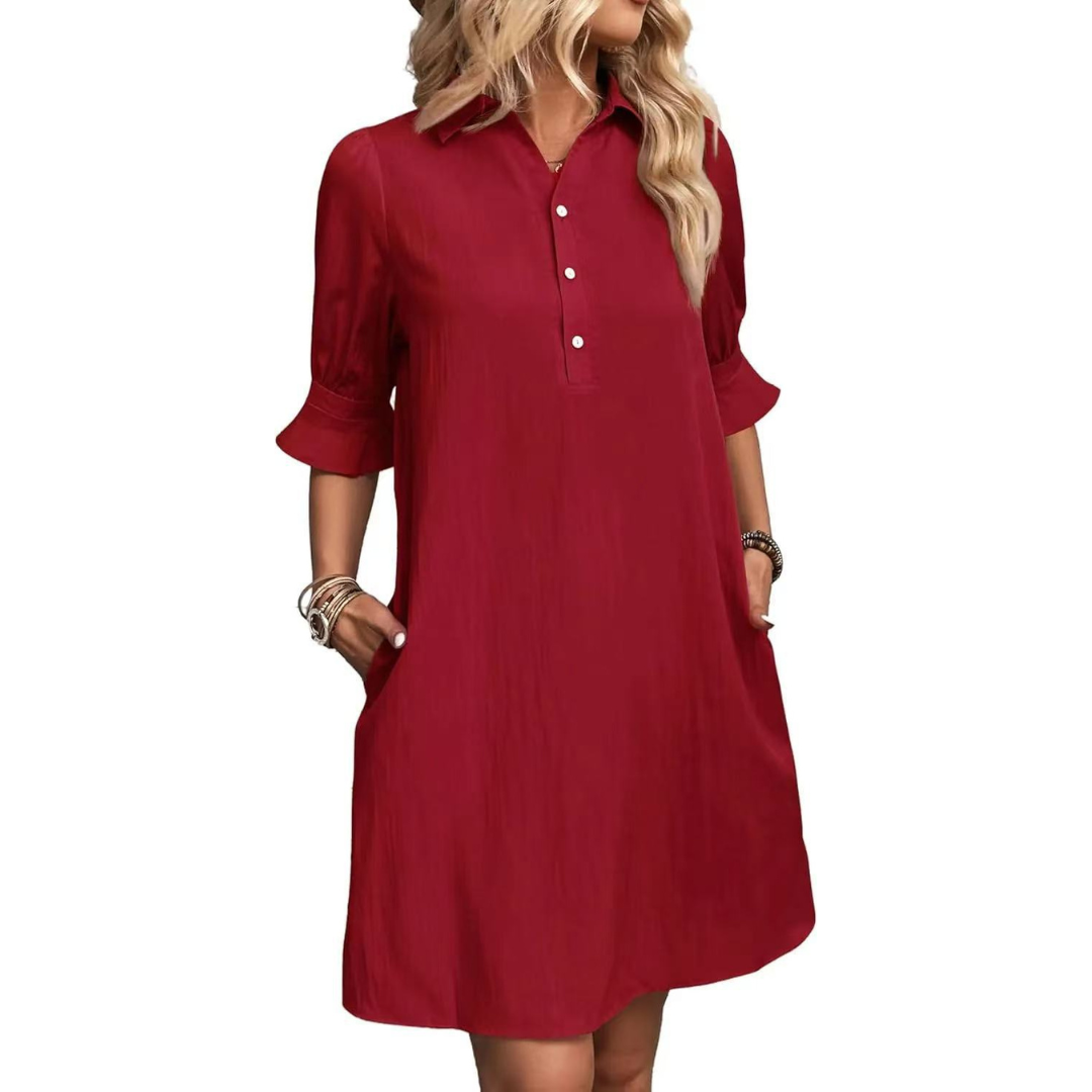 Franchesca | Casual Button Down Shirt Dress