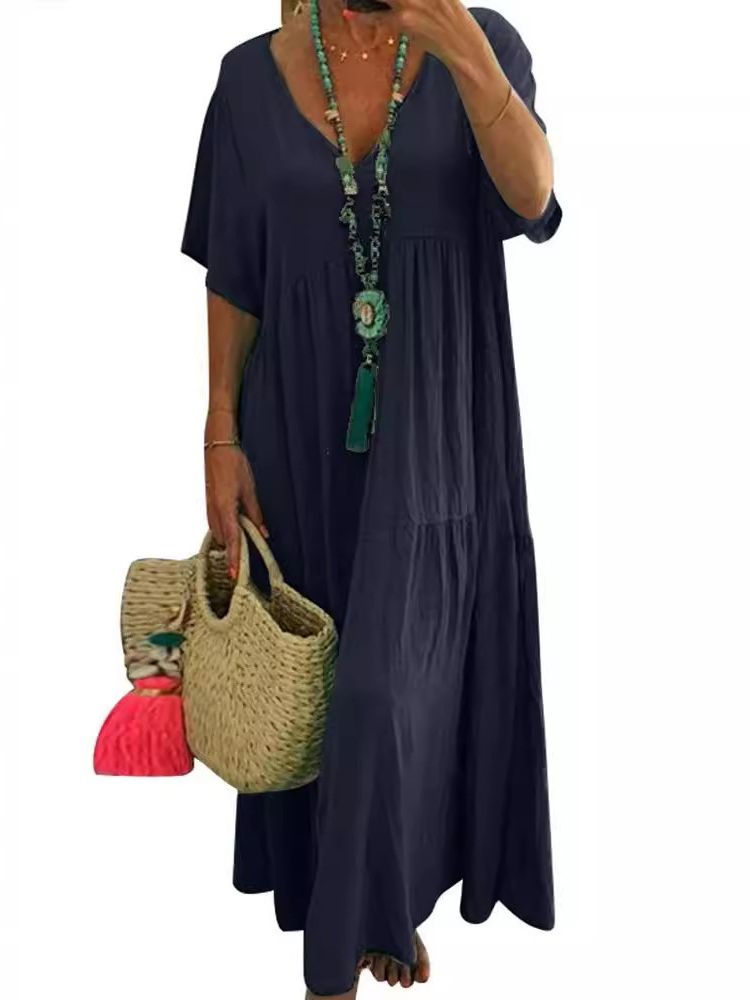 Linnea | Soft Ruffle V-Neck Maxi Dress