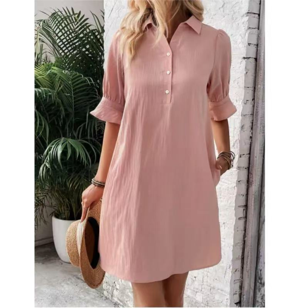 Franchesca | Casual Button Down Shirt Dress