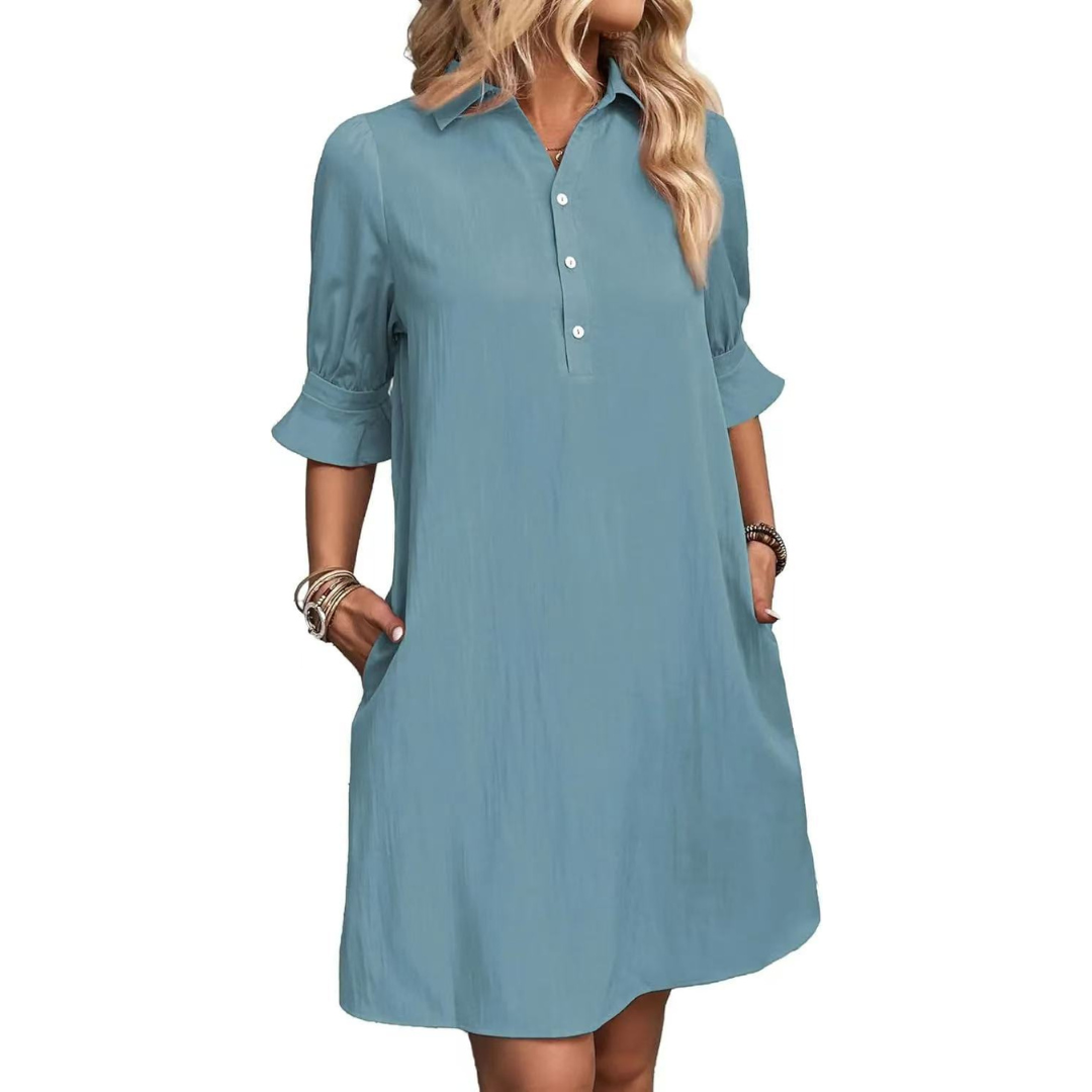 Franchesca | Casual Button Down Shirt Dress