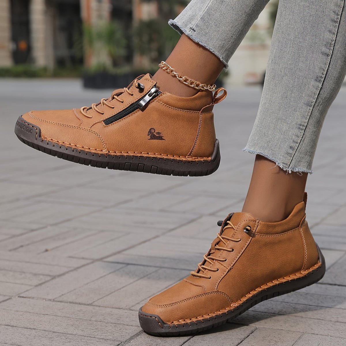 LunaStep | Orthopaedic Women's Lace-Up Sneaker Boots with Side Zip