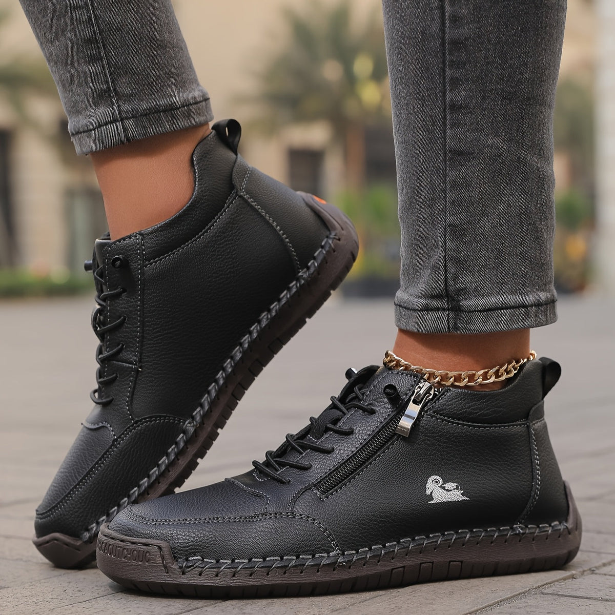 LunaStep | Orthopaedic Women's Lace-Up Sneaker Boots with Side Zip