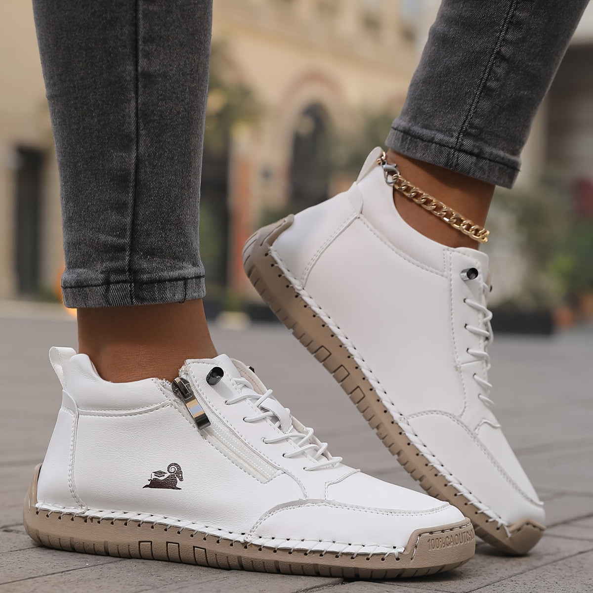 LunaStep | Orthopaedic Women's Lace-Up Sneaker Boots with Side Zip
