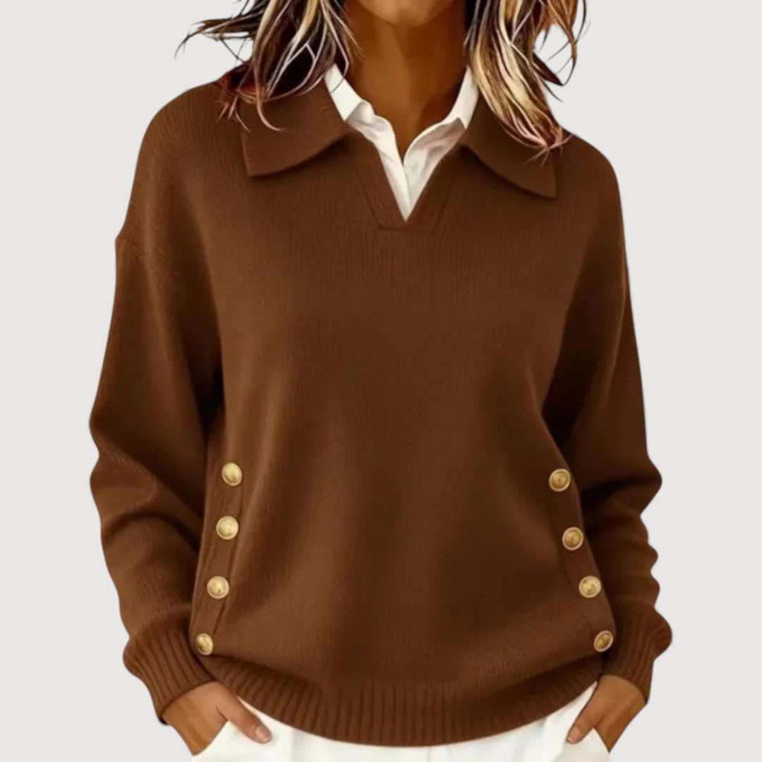 AIRA | Comfortable Button Sweater