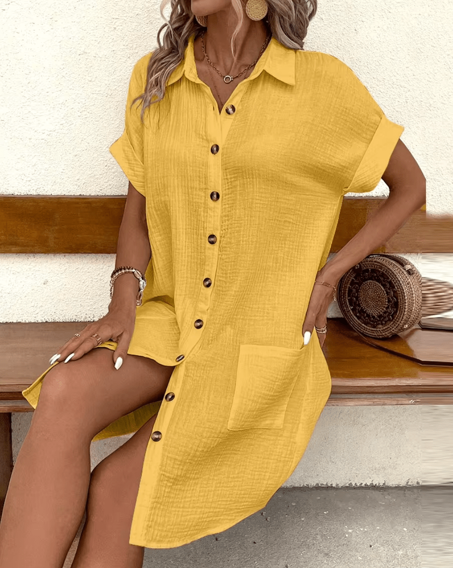 Lucette | Button Shirt Midi Dress