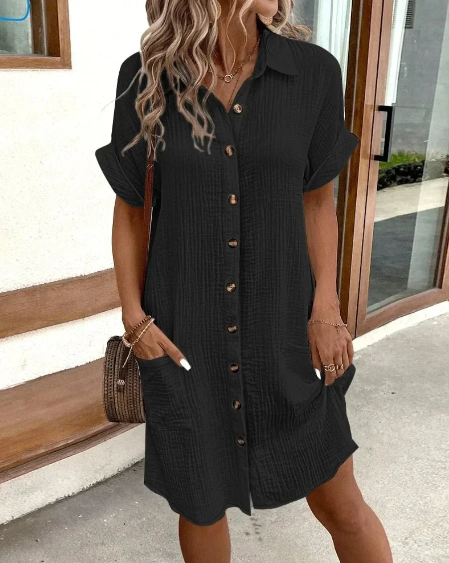 Lucette | Button Shirt Midi Dress