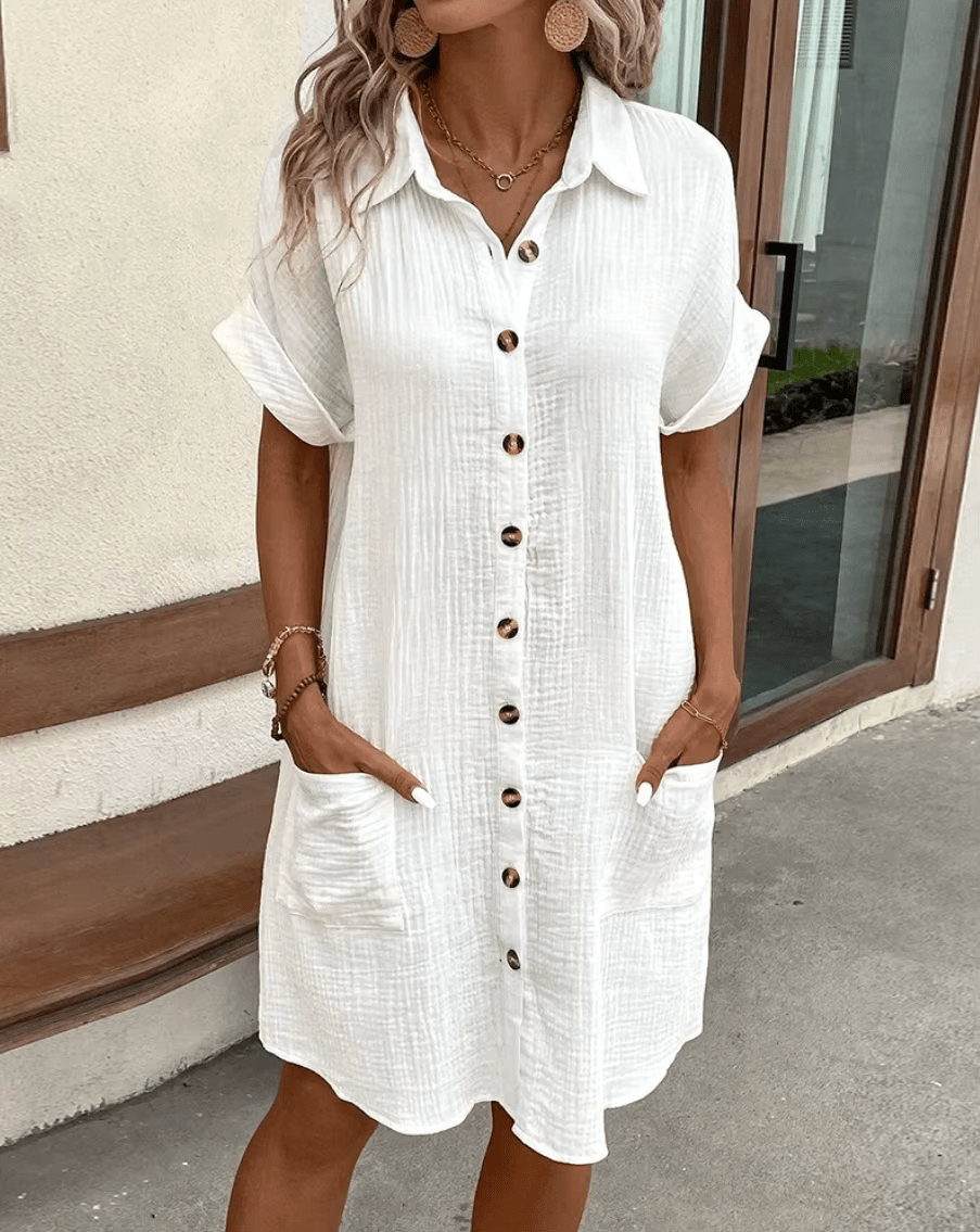 Lucette | Button Shirt Midi Dress