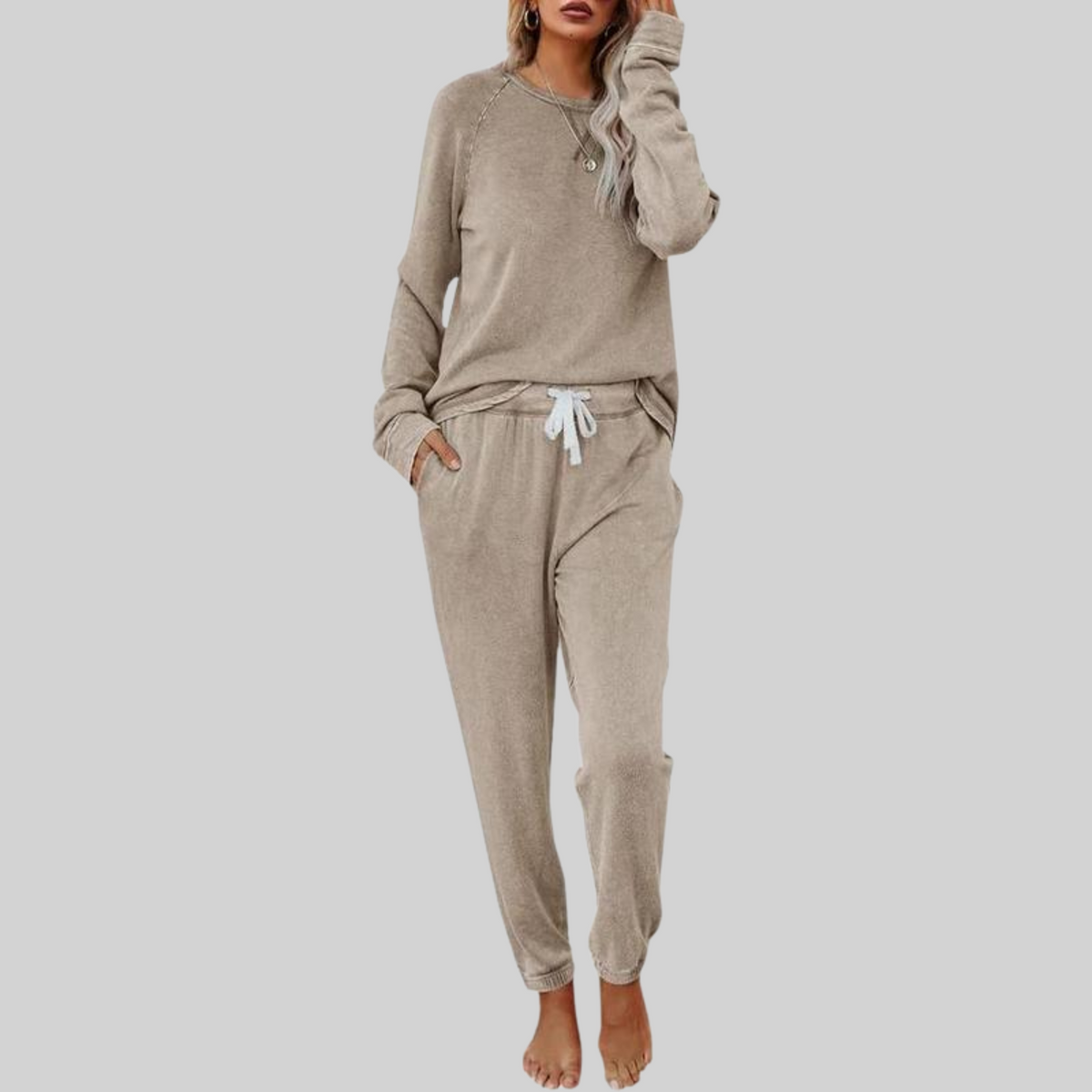 Christine | Casual Long Sleeve and Sweatpants Set