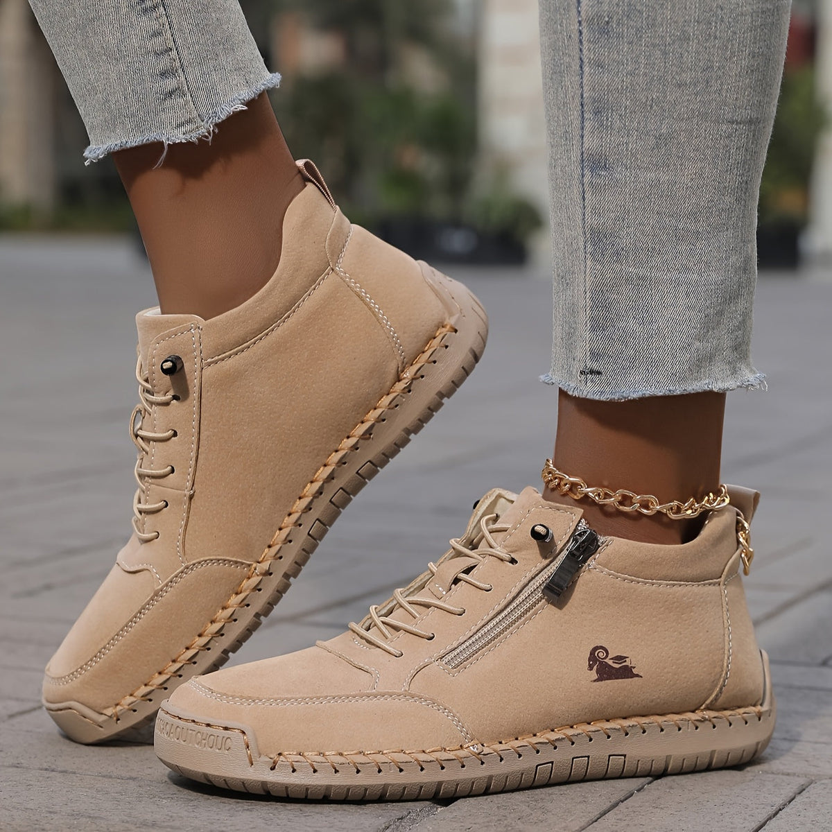 LunaStep | Orthopaedic Women's Lace-Up Sneaker Boots with Side Zip