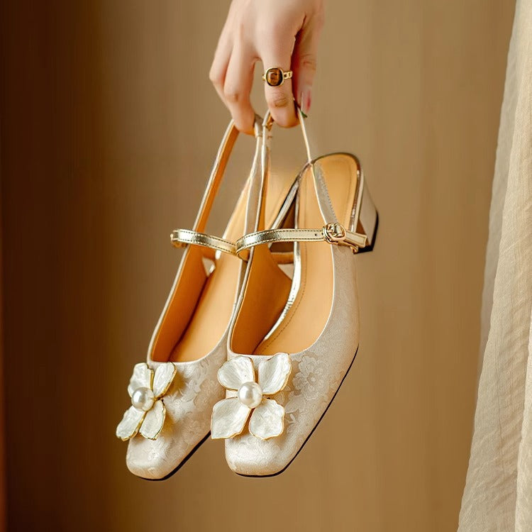 Genine | Elegant Slingback Low Heels