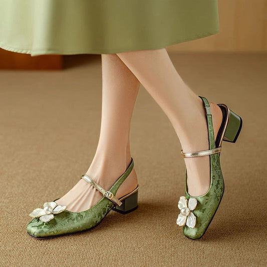 Genine | Elegant Slingback Low Heels
