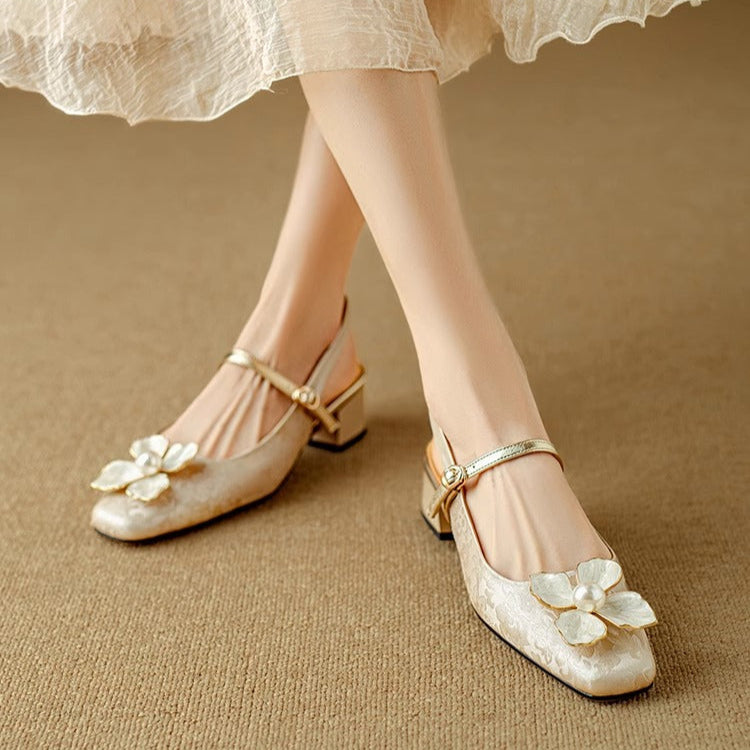 Genine | Elegant Slingback Low Heels