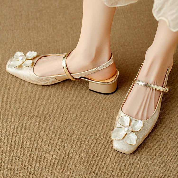 Genine | Elegant Slingback Low Heels